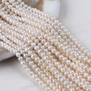 Perlas de Agua Dulce Naturales de Zhuji, Perlas Blancas de 5-6 mm, Cuentas Sueltas Rosadas para Hacer Collares o Pulseras - Product Image 1