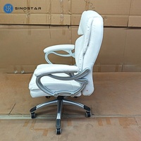 Chaise de bureau de direction en cuir de qualité supérieure, design contemporain, caractéristiques ergonomiques, hauteur réglable, pivotante, accoudoirs réglables