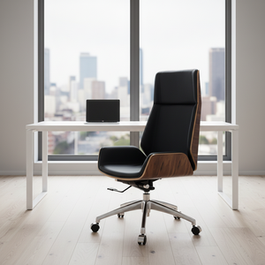 High Back Leather Executive <strong>Chair</strong> Aluminum 5-Star Base Modern Design <strong>Swivel</strong> Office <strong>Chair</strong> with Synthetic Leather on <strong>Sale</strong> - Product Image 6