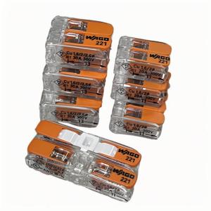 Wagos 221-412/413/415 Spring Pluggable 221 Series Wire Connector Safe and Fast Quick <strong>Terminal</strong> Soft and Hard Wires Are Common - Product Image 2