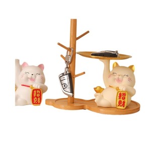 ของตกแต่งบ้านรูปแมวแฮปปี้ พร้อมที่เก็บกุญแจ ทำจากเรซิ่นอีพ็อกซี่ งานศิลปะสำหรับตกแต่งห้องนั่งเล่น ของตกแต่งบ้าน ของขวัญขึ้นบ้านใหม่ - Product Image 5