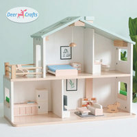 Juego de panadería de madera para niños, casa de muñecas 3D con comida para juegos de simulación, juguetes creativos de tienda de dulces para decoración de juegos de rol DA06660