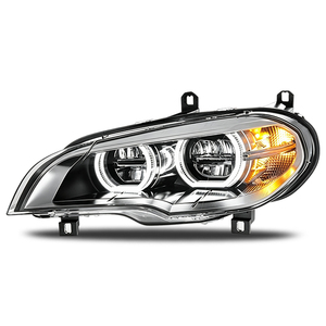 Conjunto de Faros Delanteros JSL para BMW X5 E70 2007-2013, Faros Delanteros con Ojos de Ángel, Luces de Circulación Diurna Amarillas y Blancas - Product Image 5