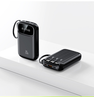 Solar-Powerbank 20000mAh Wasserdicht Tragbar Magnetisch Kabelloses Schnellladen Hohe Kapazität 5000mAh Eingebautes Kabel Outdoor-Geschenk