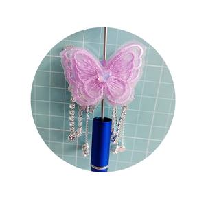 Accesorios de Material para Manualidades: Cadena para Teléfono con Mariposa de Bordado Ilusorio, Lazo, Perla, Bolígrafo Decorativo y Cuentas para Pulsera - Product Image 2