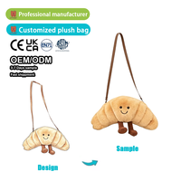 Juguetes de Peluche Personalizados con Relleno de Algodón PP, Proveedor OEM, Lindos Llaveros de Peluche con Forma de Croissant, Transforma Tu Diseño