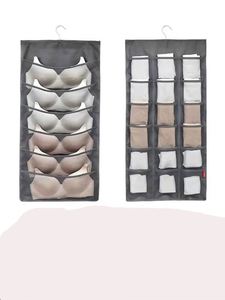 Organisateur mural suspendu pour placard avec poches en filet pour sous-vêtements, soutiens-gorge, caleçons, chaussettes, avec crochet métallique, sacs de rangement pour armoire - Product Image 3