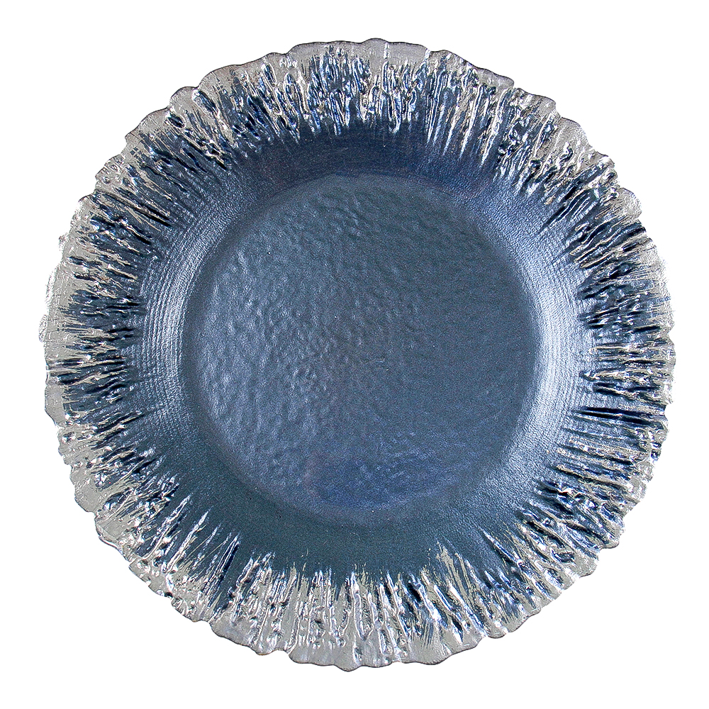 Bleu avec bordure argentée