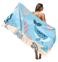 Serviette de plage et de surf personnalisée pour adultes, imprimée avec des motifs d'animaux tropicaux, séchage rapide, microfibre douce, pour les sports nautiques en plein air
