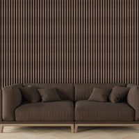 Panneau acoustique en bois personnalisable MDF+PET, panneau acoustique en bois à lattes pour la décoration des murs et des plafonds