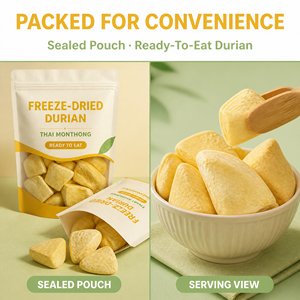 Durian Monthong Tailandés Liofilizado en Trozos Dorados Crujientes para Importadores, Distribuidores, Compradores y Proveedores de Pedidos al por Mayor - Product Image 3