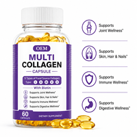 Capsule de collagène multi-sources OEM avec Biotine Digeseb – Cinq types de suppléments alimentaires pour soutenir la peau, les cheveux, les ongles, les articulations, l'immunité et la digestion