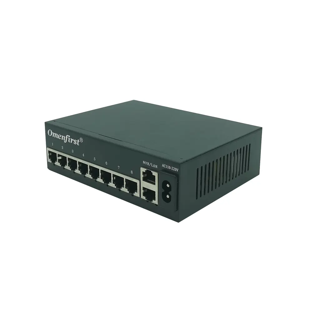 Offres Spéciales 52V internet 8 ports 10/100mbps 250M Commutateur Poe Pour Hikvision CAMÉRA IP