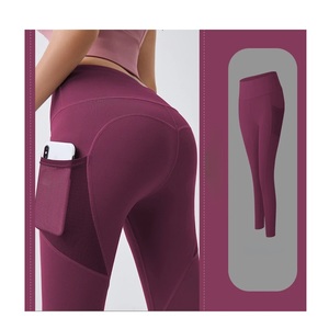 Pantalon de yoga en gros avec contrôle des poches Leggings taille haute pour femmes Séchage rapide Fournisseur de leggings de yoga quotidiens personnalisés de BD - Product Image 4
