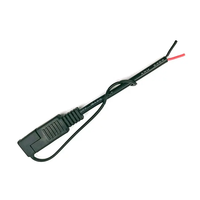 18AWG SAE konektor kawat Harness SAE 2 Pin konektor ke telanjang kabel tembaga dengan isolasi hitam untuk mobil, sepeda motor, baterai