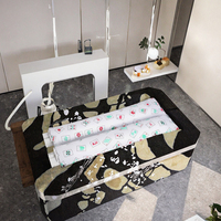 Table de Mahjong pliable de luxe en bois américain, avec supports imprimés blancs, pousseurs et sac à cordon inclus, portable, origine Chine