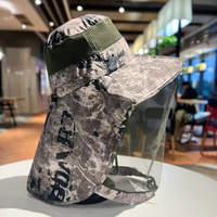 FF4334 Camuflaje Nylon Cubo Sombrero para el sol Ala ancha Apicultura Abeja Velo Gorra Al Aire Libre Mosquito Cabeza Red Verano Sombrero de pesca