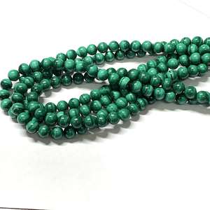 ลูกปัดพลอยมาลาไคต์สีเขียวธรรมชาติ ขนาด 8 มม. ทรงกลม คุณภาพสูง - Product Image 4