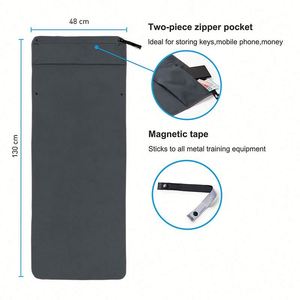 Serviette de sport en microfibre personnalisable pour adultes, à capuche avec poche zippée, motif sportif tissé - Product Image 2