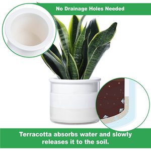 Maceta de <span class=keywords><strong>autorriego</strong></span> de cerámica grande Premium moderna para el hogar, jardín, vivero al aire libre, bonsái, maceta decorativa para plantar flores - Product Image 3