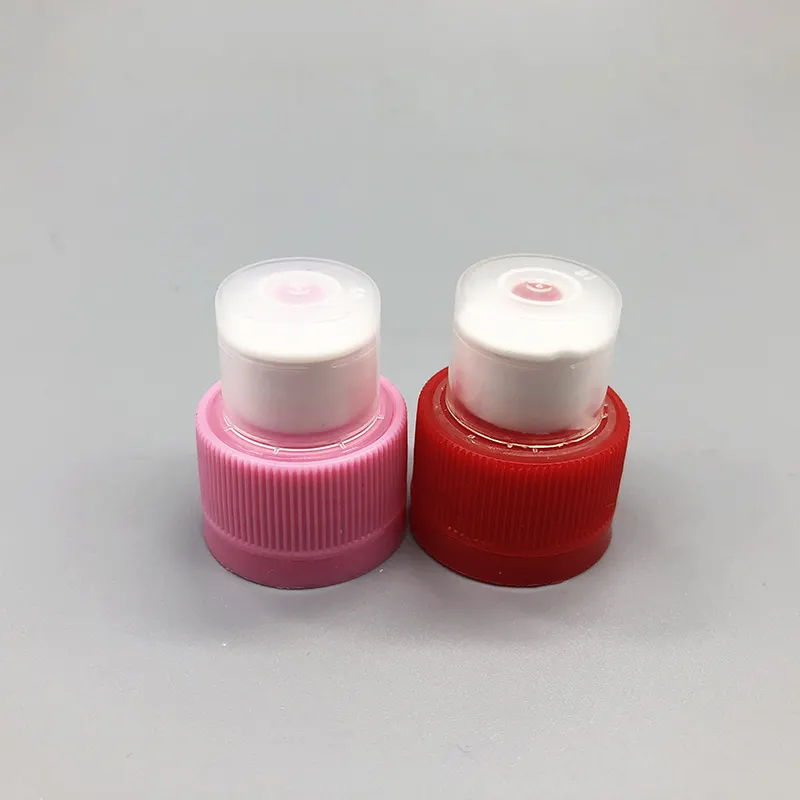 28mm PCO 1881 plastic push pull sports mineral water bottle cap with dust cover