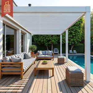 Gemotoriseerd Waterdicht Luxe Aluminium Buiten Tuinhuisje Met Led Verlichting Tuin Patio Achtertuin Buiten Schaduw Schuilplaats Pergola - Product Image 2
