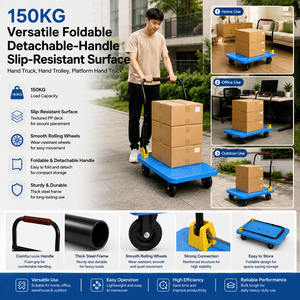 300KG Foldable Platform Hand Truck Blue Detachable Handle Slip-Resistant Hand <b>Trolley</b> - Product Image 6
