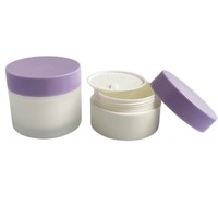 Pot de rangement cosmétique rechargeable 50g-250g en plastique PET avec coque en bois, logo personnalisé blanc pour lotion, soin de la peau et crème pour les yeux