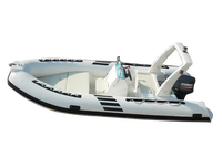 Grande qualité 520cm bateau gonflable à côtes Hypalon PVC 9 personnes en fibre de verre rigide bateau gonflable avec cabine