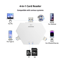 Lecteur de cartes magnétique externe 3-en-1 USB 3.0 haute vitesse Chenghongshun compatible avec les cartes SD TF, iPhone, Type-C, drone, caméra