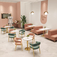 Design de luxe Foshan Cabine rembourrée en velours Sièges Long Canapé Chaise de salle à manger pour Bar Restaurant Utilisation