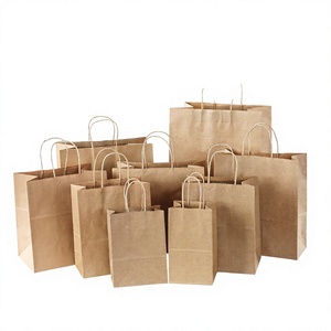 Custom Printed Kraft Paper <b>Bag</b> Twisted Paper Handle Brown Shopping Gift <b>Bag</b> for Supermarket Grocery Promotion - Product Image 3
