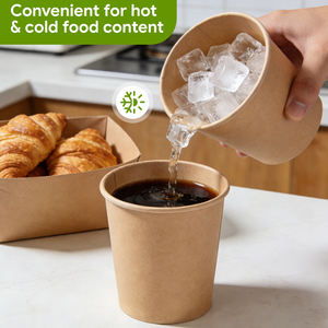 ถ้วยกระดาษเคลือบสำหรับอาหารแบบใช้แล้วทิ้ง ทนความร้อน พร้อมฝาปิด สำหรับอาหารจานด่วน - Product Image 5