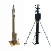 YangBo Poteau de levage extérieur intégré avec lampe de poche intégrée, 12 mètres, hauteur réglable 3,3 m, renforcé et coupe-vent, pour patrouille de sécurité