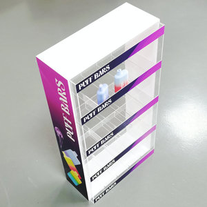 Hiện đại trắng <span class=keywords><strong>4</strong></span>-<span class=keywords><strong>Tier</strong></span> Acrylic LED Rack hiển thị cho điện thoại di động phụ kiện điện thoại thân thiện với môi xe sạc Tủ USB cáp hiển thị - Product Image 6