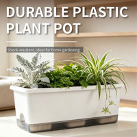 Jardinière rectangulaire pour fenêtre avec trous de drainage et plateaux, pots pour légumes, herbes, fleurs, jardin, rebord de fenêtre, balcon