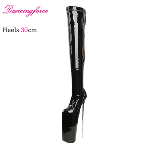 Nuevas <span class=keywords><strong>Botas</strong></span> <span class=keywords><strong>Largas</strong></span> de Tacón de Aguja de 30 cm (12 Pulgadas) <span class=keywords><strong>con</strong></span> Plataforma Súper Alta, Sexys, por Encima de la Rodilla, Zapatos de Reina de Club para Mujer, Tallas Grandes - Product Image 6