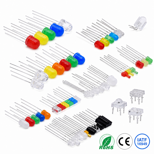 Through Hole DIP LED Custom 3mm 5mm 8mm 10mm Infrared LED 850nm 940nm Round Head Lamp Beads Series LED IR Light OEM ODM Factory