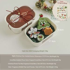 Juego de Velas Aromáticas de Cera de Soya Navideñas con Forma de Muñeco de Nieve, Santa Claus, Árbol y Galleta de Jengibre en Caja de Metal, Decoración Navideña para el Hogar, Recuerdo para Fiestas, OEM - Product Image 4