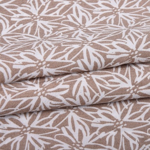 Tissu 100% polyester 100 g/m² 150 cm imprimé floral abstrait kaki marron blanc léger et doux pour robes, chemisiers, <span class=keywords><strong>rideaux</strong></span> - Product Image 3