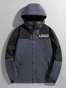 Blouson Bomber Léger à Capuche 1:1 <span class=keywords><strong>North</strong></span> F Printemps Automne Coupe-Vent Imperméable Color Block Personnalisé pour Couple - Product Image 1
