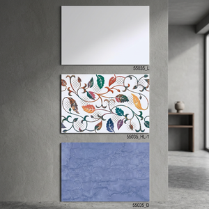 Carreaux muraux en céramique numérique noir et blanc de luxe, motif floral, 300x450mm, finition miroir brillante, pour les intérieurs d'hôtels et de villas - Product Image 6