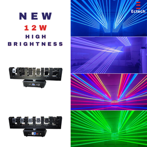Equipo Profesional para Discotecas, Cabeza Móvil Giratoria de 6 Ojos con Haz Amplio, Barra de Luces DMX512 RGBW de 12W con Funcionamiento Automático para Iluminación de Escenarios - Product Image 2