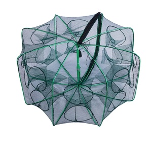 Nassa per Gamberi in Monofilamento Senza Nodi, Rete da Pesca Pieghevole in Nylon con Ingresso Unidirezionale per Catturare Pesci, Gamberi, Loche, Anguille Gialle, Granchi - Product Image 5