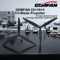 Nouvelles Hélices FPV UAV GEMFAN en Fibre de Carbone 22X10X3 à 3 Pales CW/CCW de Haute Précision – Pièces de Rechange Originales