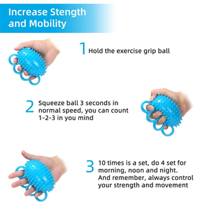Hand <b>Exercise</b> Ball Finger Therapy Grip Strengthening Improve Flexibility Squeeze Stress Relief Balls Wrist Trainer - Product Image 6