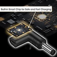 Adaptador USB 3.1 Tipo C Hembra a DC Macho, en Ángulo de 90 Grados, USB C a DC 5V 9V 12V, Emulador PD, Adaptador de Carga