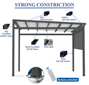 Toldo Retráctil de Aluminio y PVC de Alta Resistencia <span class=keywords><strong>con</strong></span> Control Remoto, Resistente al Viento, Independiente, para Patio y <span class=keywords><strong>Terraza</strong></span> al Aire Libre - Product Image 3