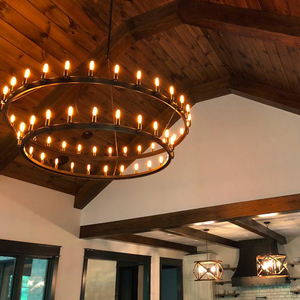 Black Stainless Steel <b>Chandelier</b> E26 LED Pendant <b>Light</b> 3500K Warm White Gold Body Adjustable Height <b>5</b>-Year Warranty for Living - Product Image 5