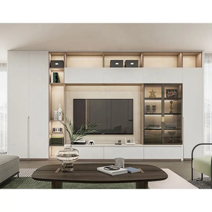 Armarios de <span class=keywords><strong>tv</strong></span> de pared clásicos personalizados para el hogar, sala de estar modernos para juegos de muebles, laca de alto brillo, <span class=keywords><strong>blanco</strong></span>, mdf, muebles de madera - Product Image 3